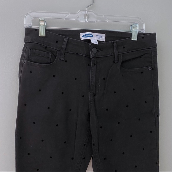 Old Navy black Swiss dot Rockstar Super Skinny Ankle jeans - Picture 3 of 6